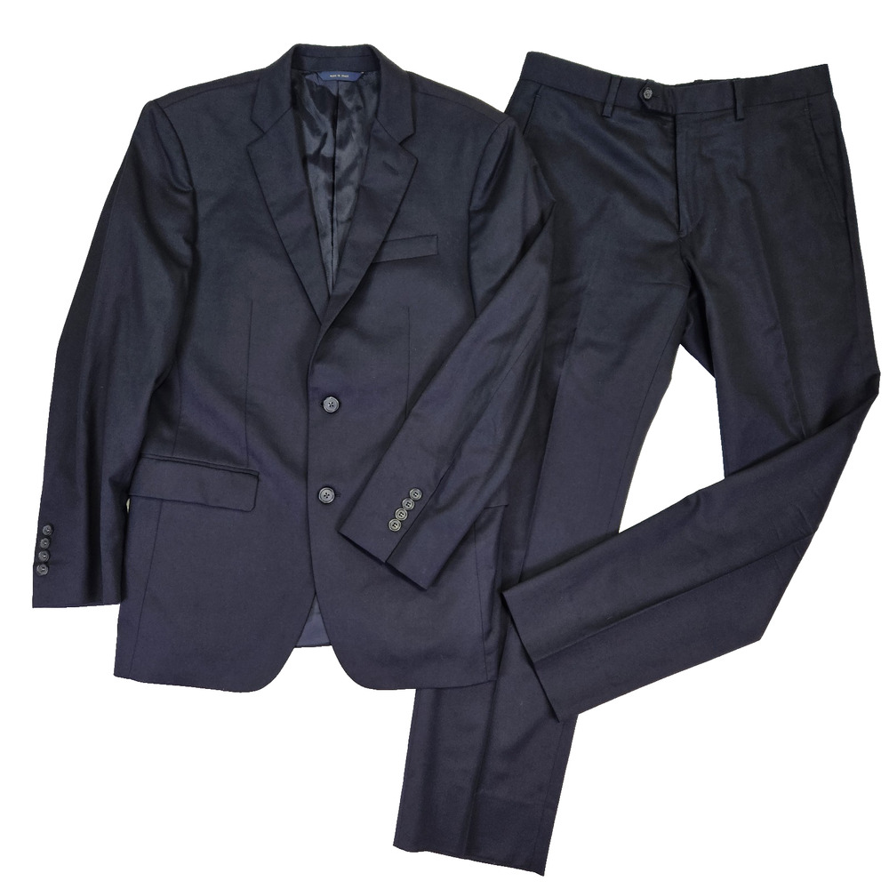 Brooks Brothers 1818 Milano Suit Mens 38R W32 Estrato Trabaldo Togna Wool Navy